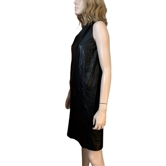 Danier Greta Constantine Dress Buttery Soft Lambskin Leather Asymmetrical NWOT - Picture 7 of 15